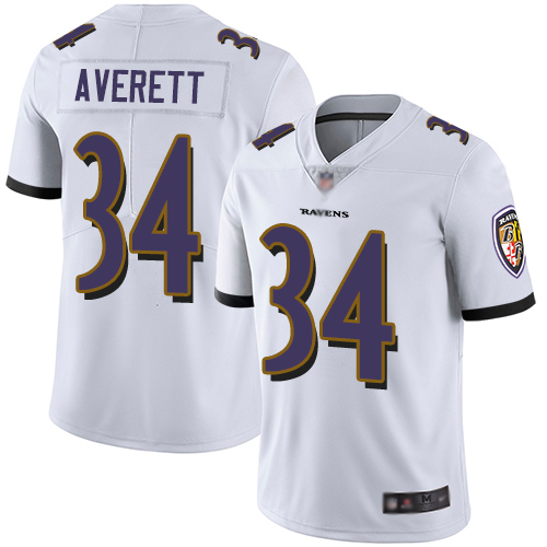 Baltimore Ravens Limited White Men Anthony Averett Road Jersey NFL Football #34 Vapor Untouchable->women nfl jersey->Women Jersey